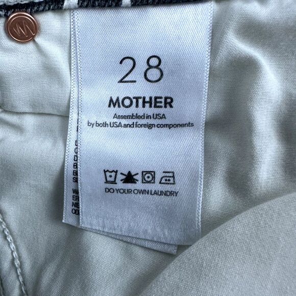 NWT Mother Rascal Ankle Fray Jeans Womens 28 Zebra Print Straight Leg High Waist - Picture 14 of 15